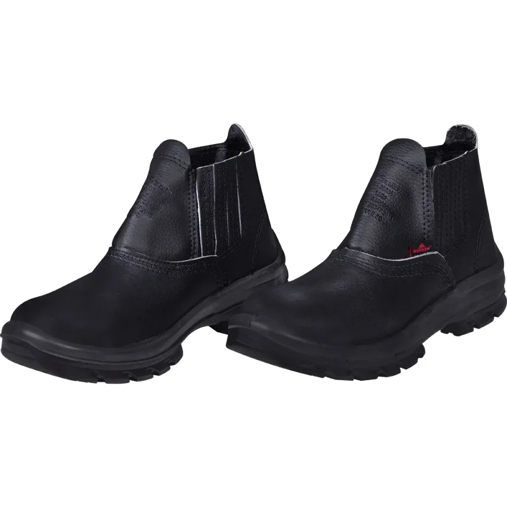 Botina Couro Bidensidade Elástico Biqueira Worker