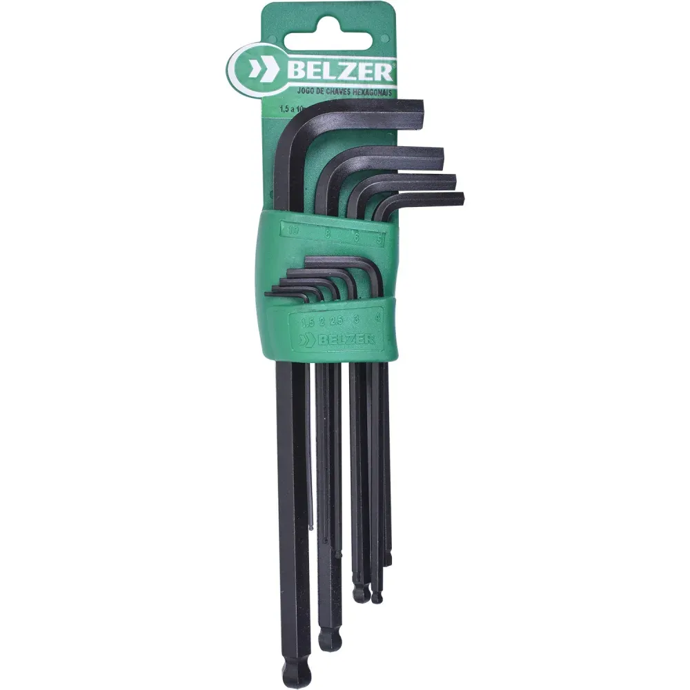 Jogo De Chaves Allen Abauladas 1,5-10mm - 9 Peças Belzer/Sata