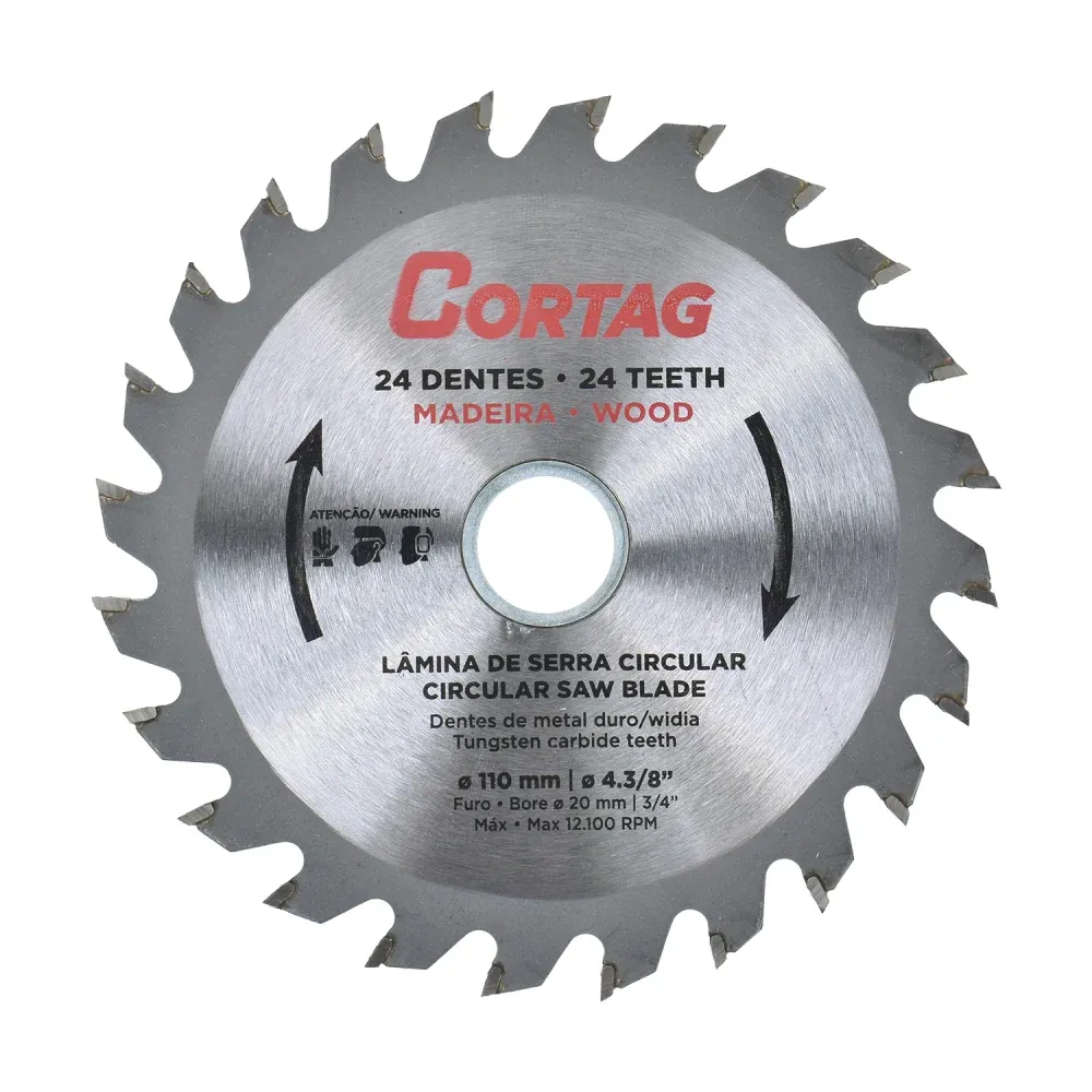Disco de Serra Circular com Dentes de Metal 110x20mm Cortag