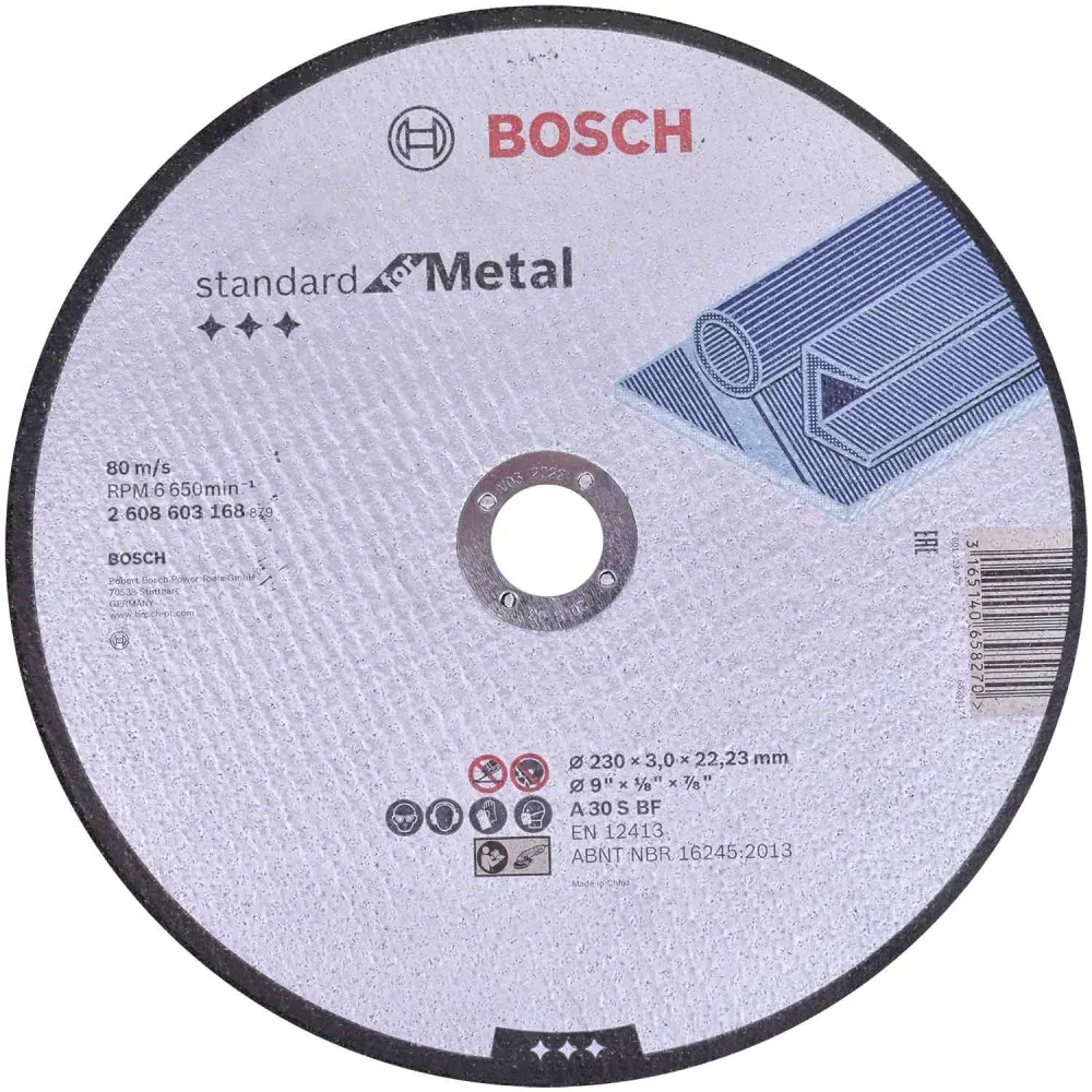 Disco De Corte 9" X 7/8" Grão 30 Standard For Metal Da Bosch
