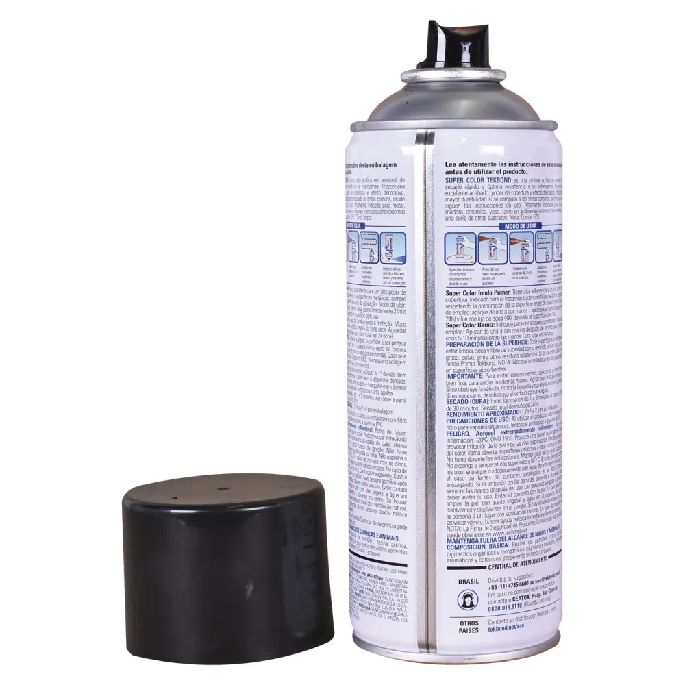 Tinta Spray Super Color para Uso Geral Vermelha 350ml Tekbond - Imagem 7
