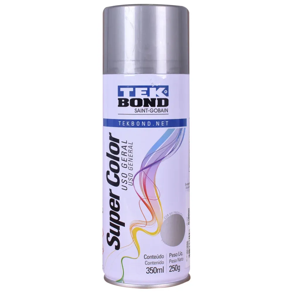 Tinta Spray Super Color para Uso Geral Vermelha 350ml Tekbond - Imagem 9