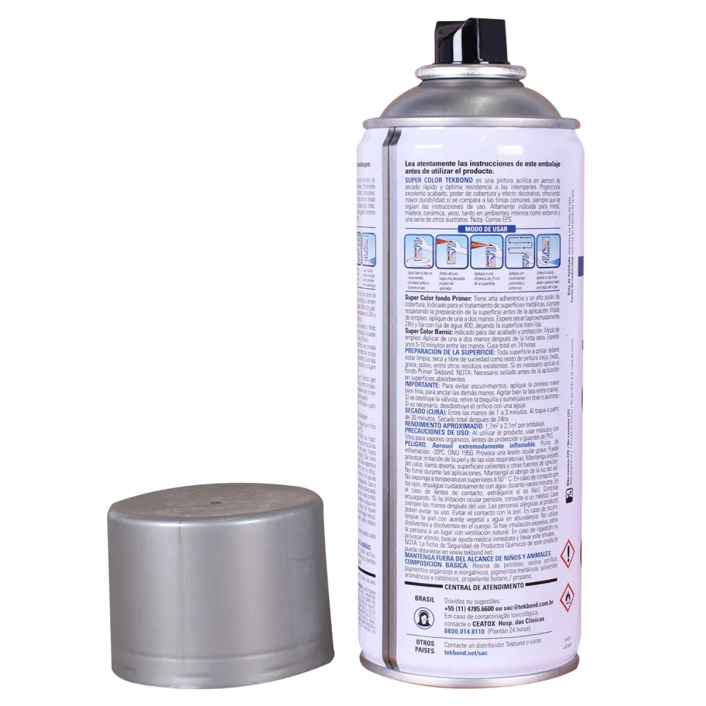 Tinta Spray Super Color para Uso Geral Vermelha 350ml Tekbond - Imagem 11