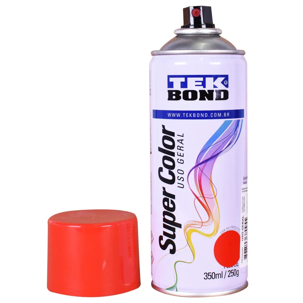 Tinta Spray Super Color para Uso Geral Vermelha 350ml Tekbond - Imagem 14
