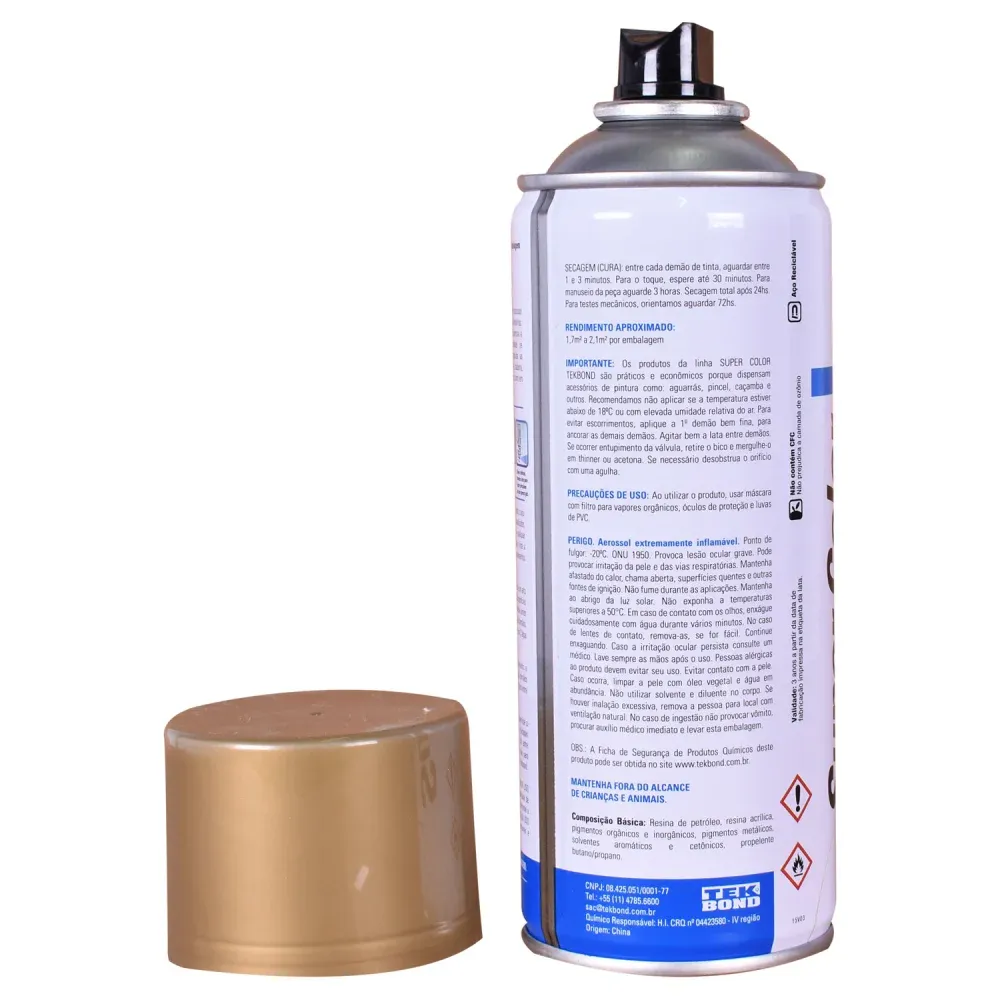 Tinta Spray Super Color para Uso Geral Vermelha 350ml Tekbond - Imagem 19
