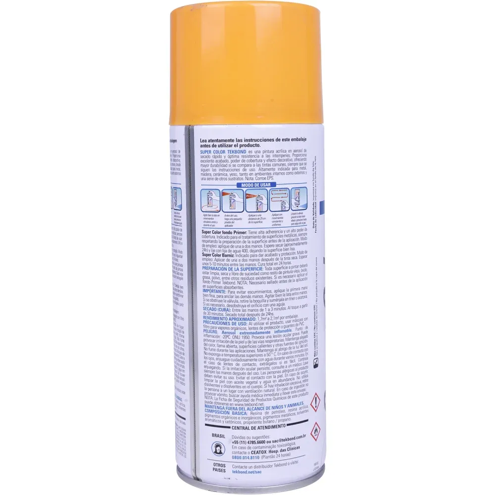 Tinta Spray branco Fosco 350ml Tekbond - Imagem 2