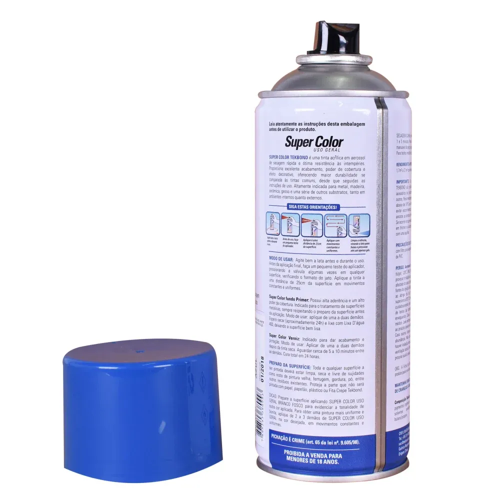 Tinta Spray Super Color para Uso Geral Vermelha 350ml Tekbond - Imagem 23