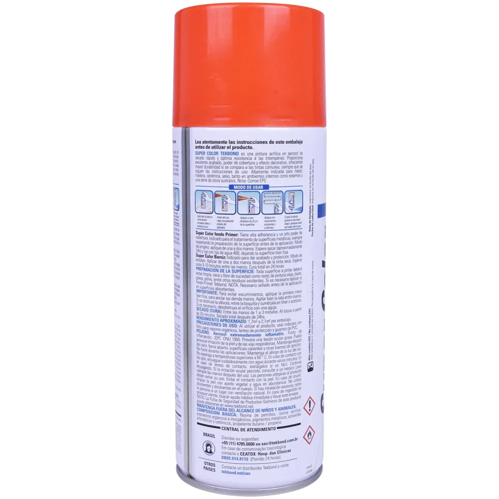 Tinta Spray branco Fosco 350ml Tekbond - Imagem 12