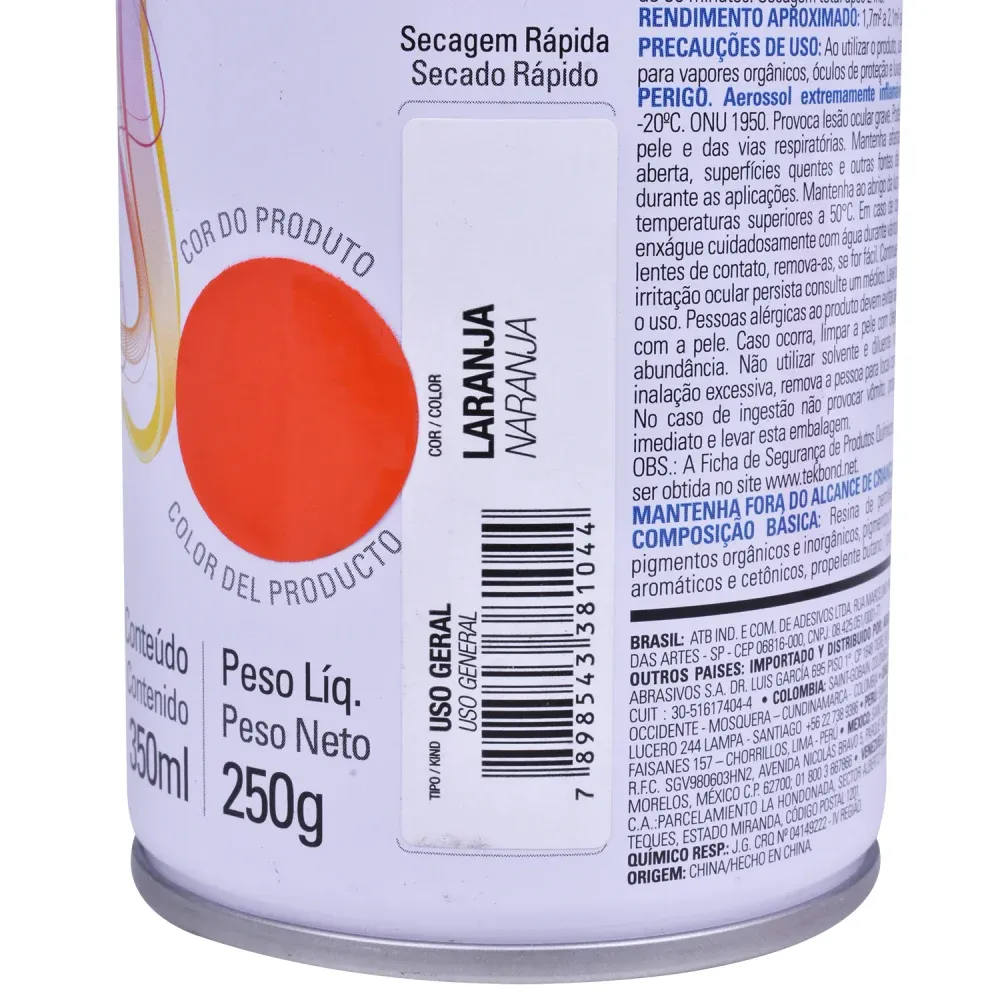Tinta Spray branco Fosco 350ml Tekbond - Imagem 14