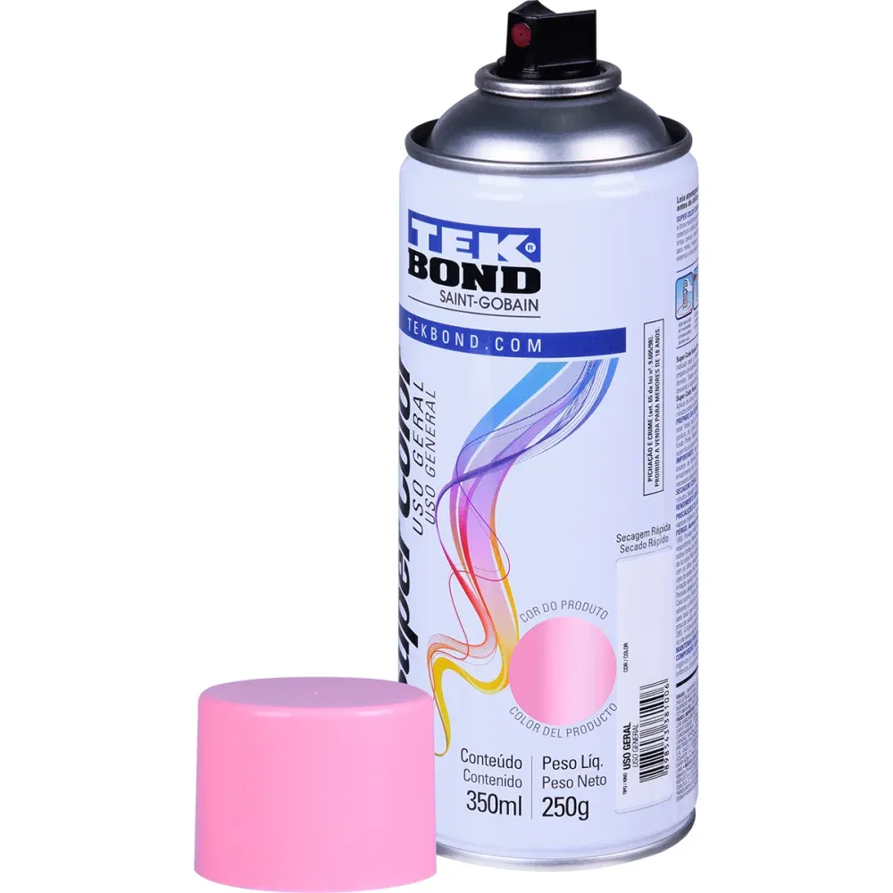 Tinta Spray Usogeral Rosa 350ml Tekbond - Imagem 2