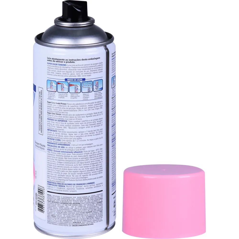Tinta Spray Usogeral Rosa 350ml Tekbond - Imagem 4