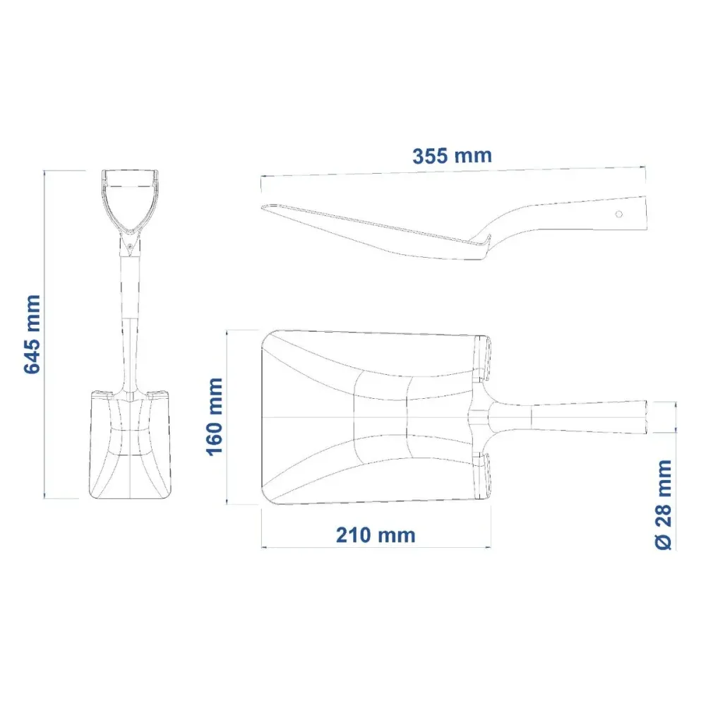 Pá quadrada pequena, cabo de madeira 45 cm Tramontina 77497404 - Imagem 2
