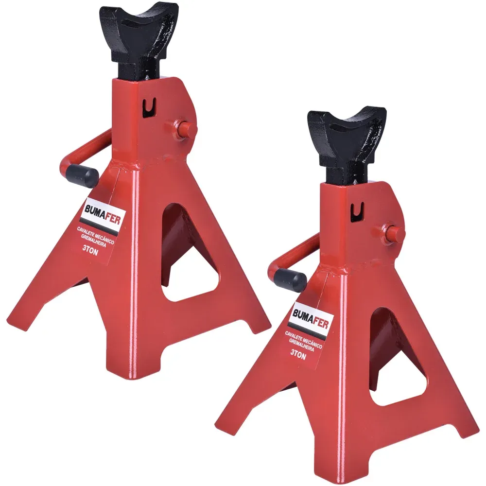Cavalete Mecânico Vermelho 3T 2 Peças Bumafer - Imagem 2