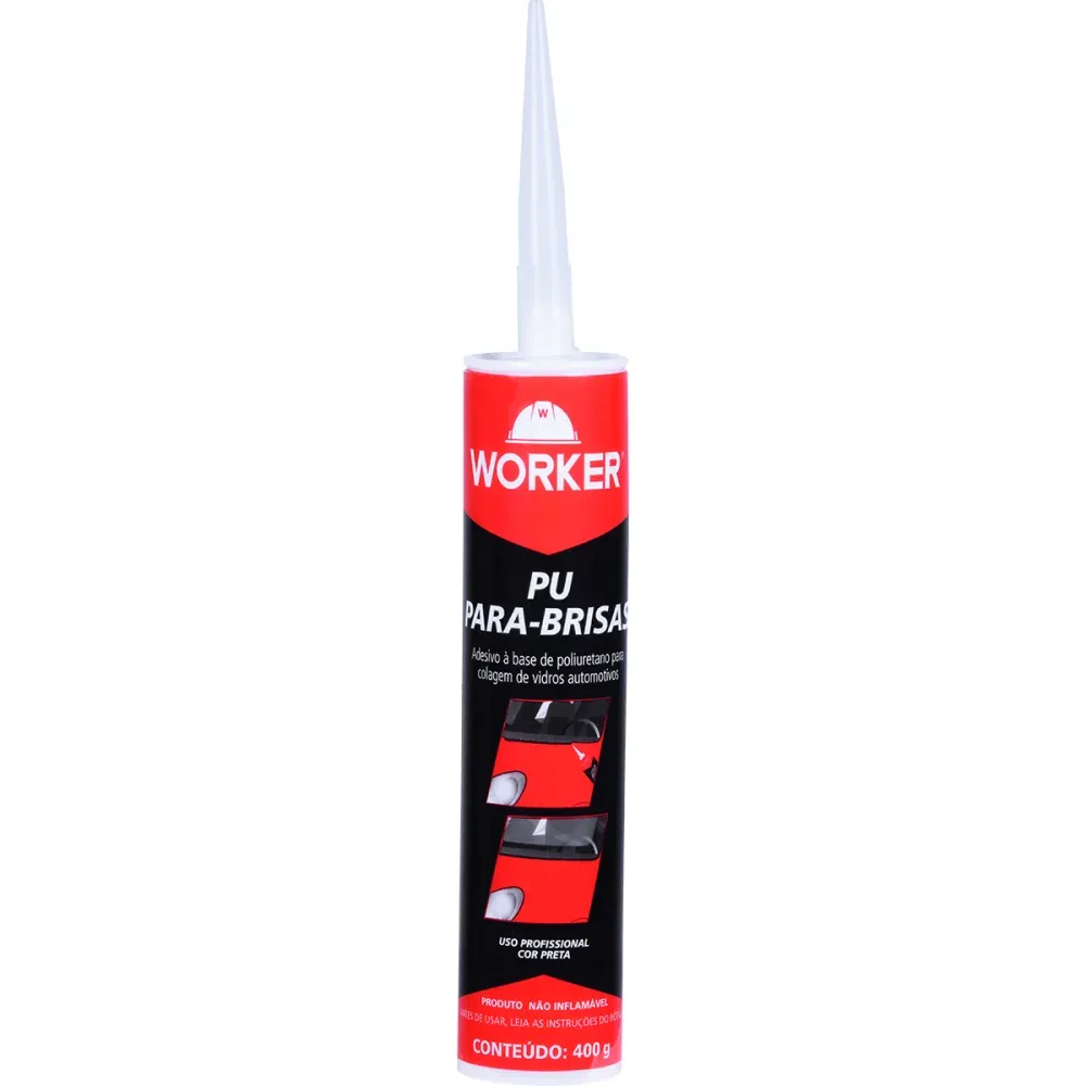 Adesivo para Fixar Para-Brisa em PU Preto 400g Worker - Imagem 2