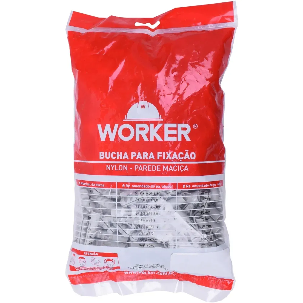 Bucha 10 250pc Nylon Parede Macica Worker