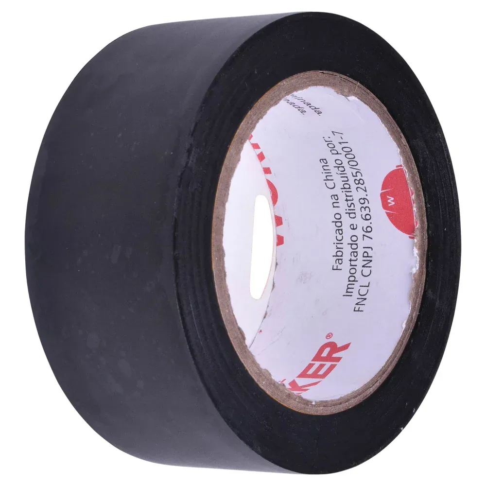 Fita Adesiva Para Demarcação Na Cor Preto 48mm x 30m Worker - Imagem 16