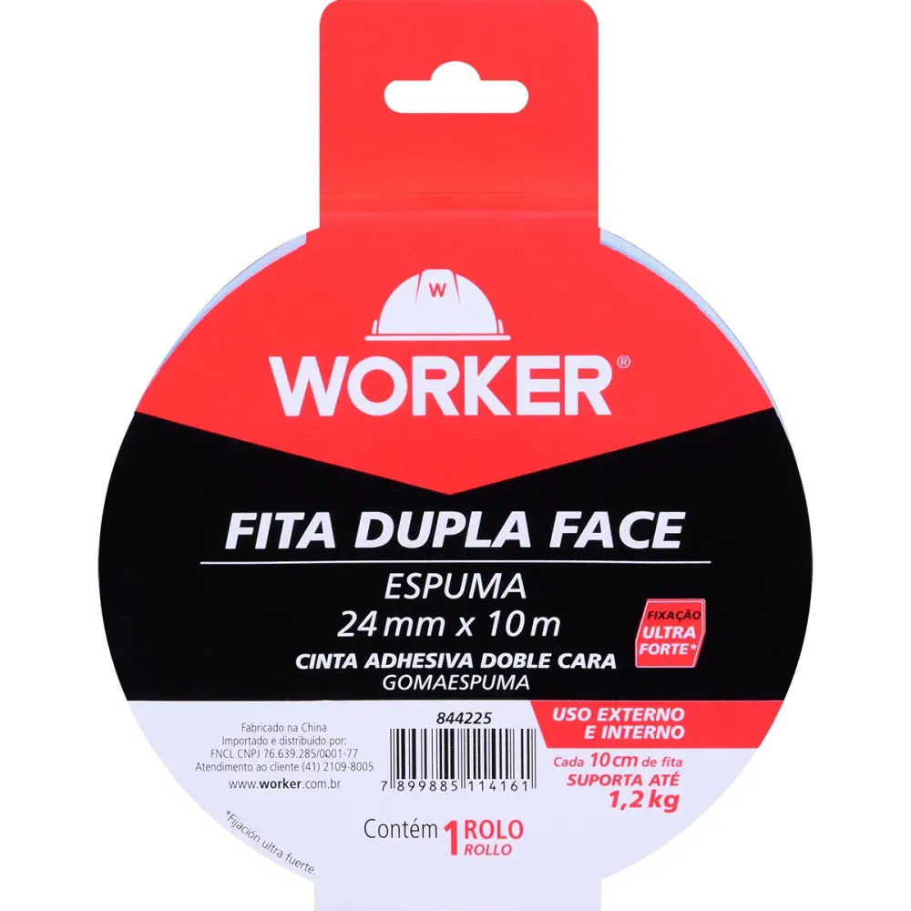 Fita Dupla Face Espuma Uso Externo e Interno 24mmx1,5m Worker - Imagem 4