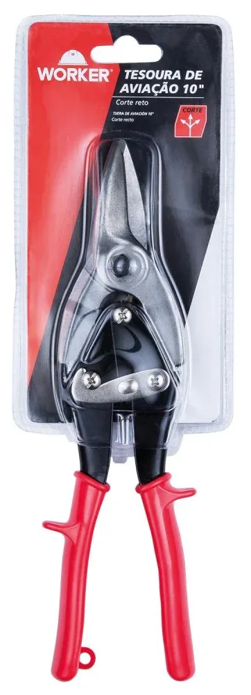 Tesoura Aviação Reta em Aço Carbono 10" 1mm Worker - Imagem 4