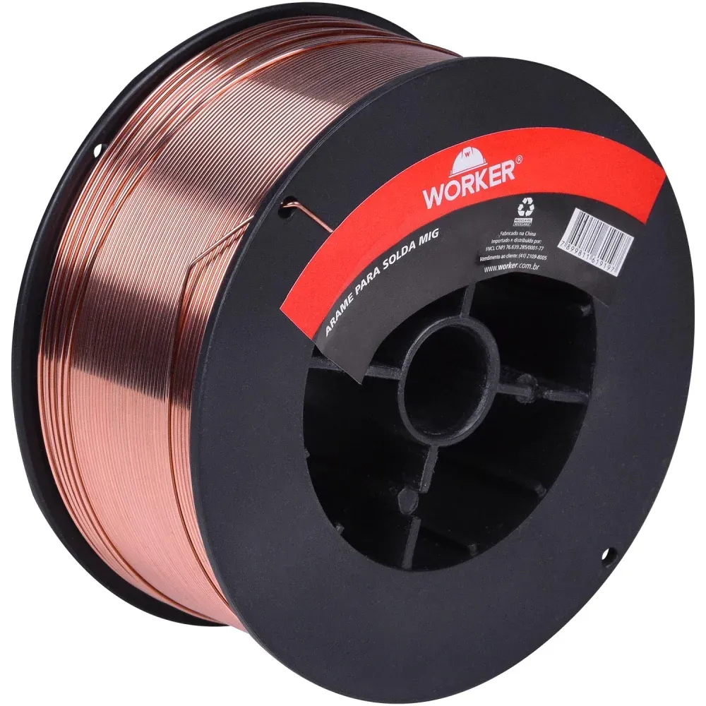 Arame de solda MIG 0,8mm 1kg (usado com gás) Worker