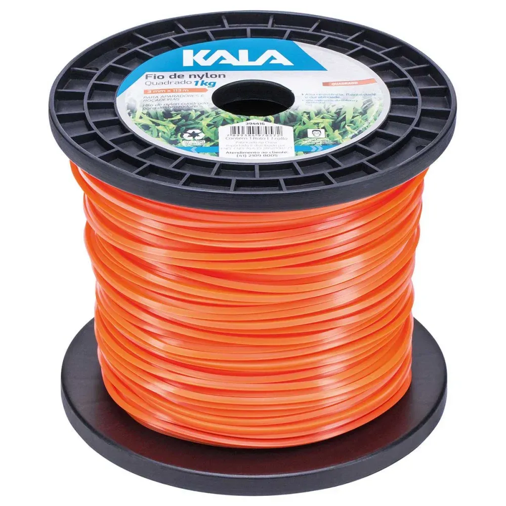 Fio Nylon Aparador Quadrado 3,0mm 113m 1kg Kala
