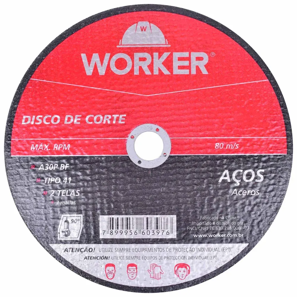 Disco de Corte para Aço 7" x 177,8mm Worker