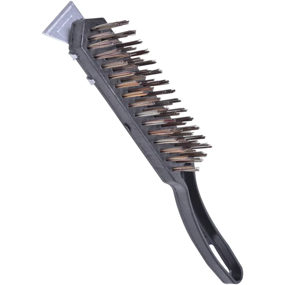 Escova de Aço Manual 4 Fileiras Com Raspador Worker - Imagem 2