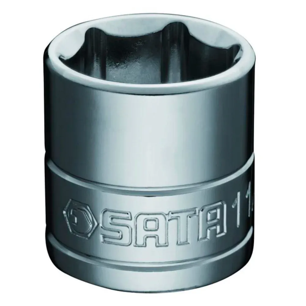 Soquete Sextavado Cromo com Encaixe de 3/8" 1/2" Sata