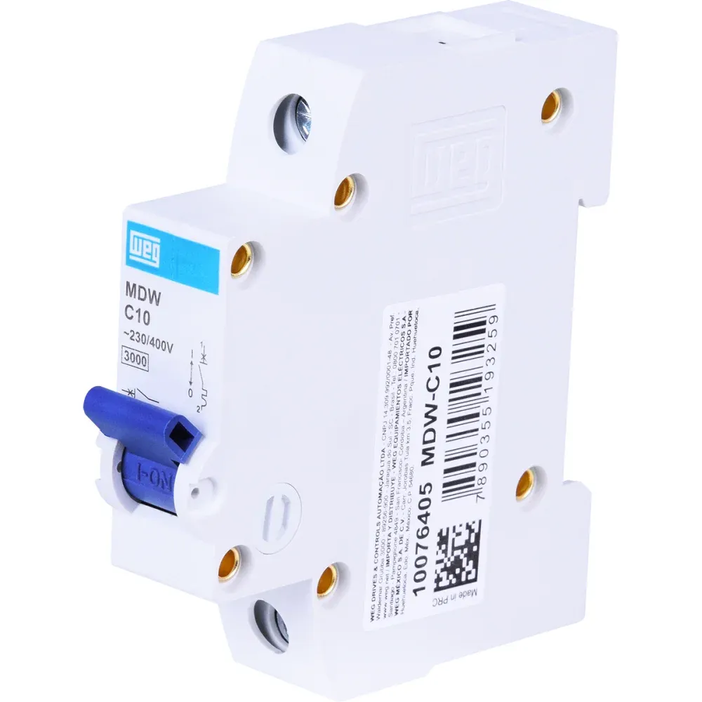 DISJUNTOR UNIPOLAR WEG DIN CURVA C 10A 3KA
