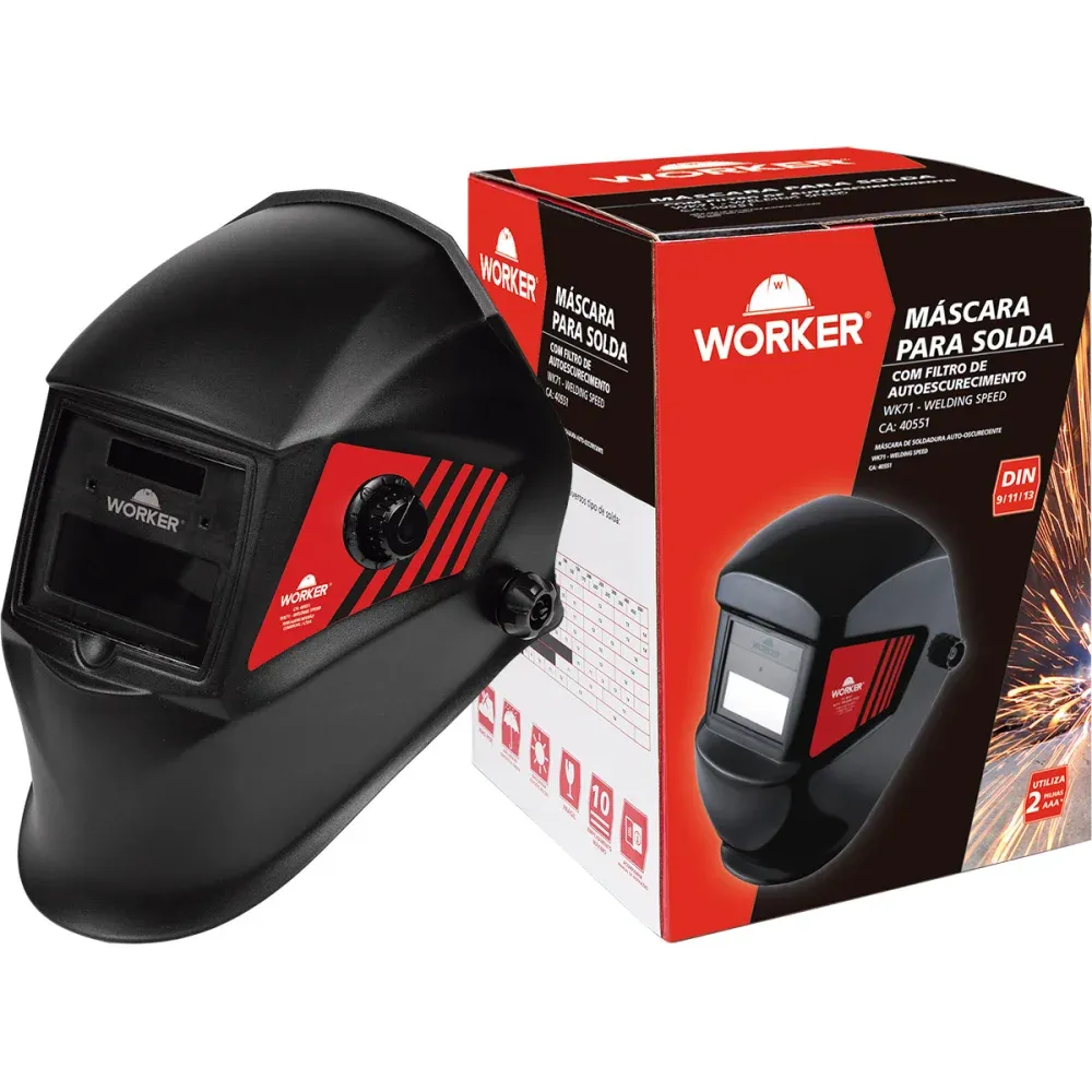 Máscara para Solda Auto Escurecimento WK71 Worker