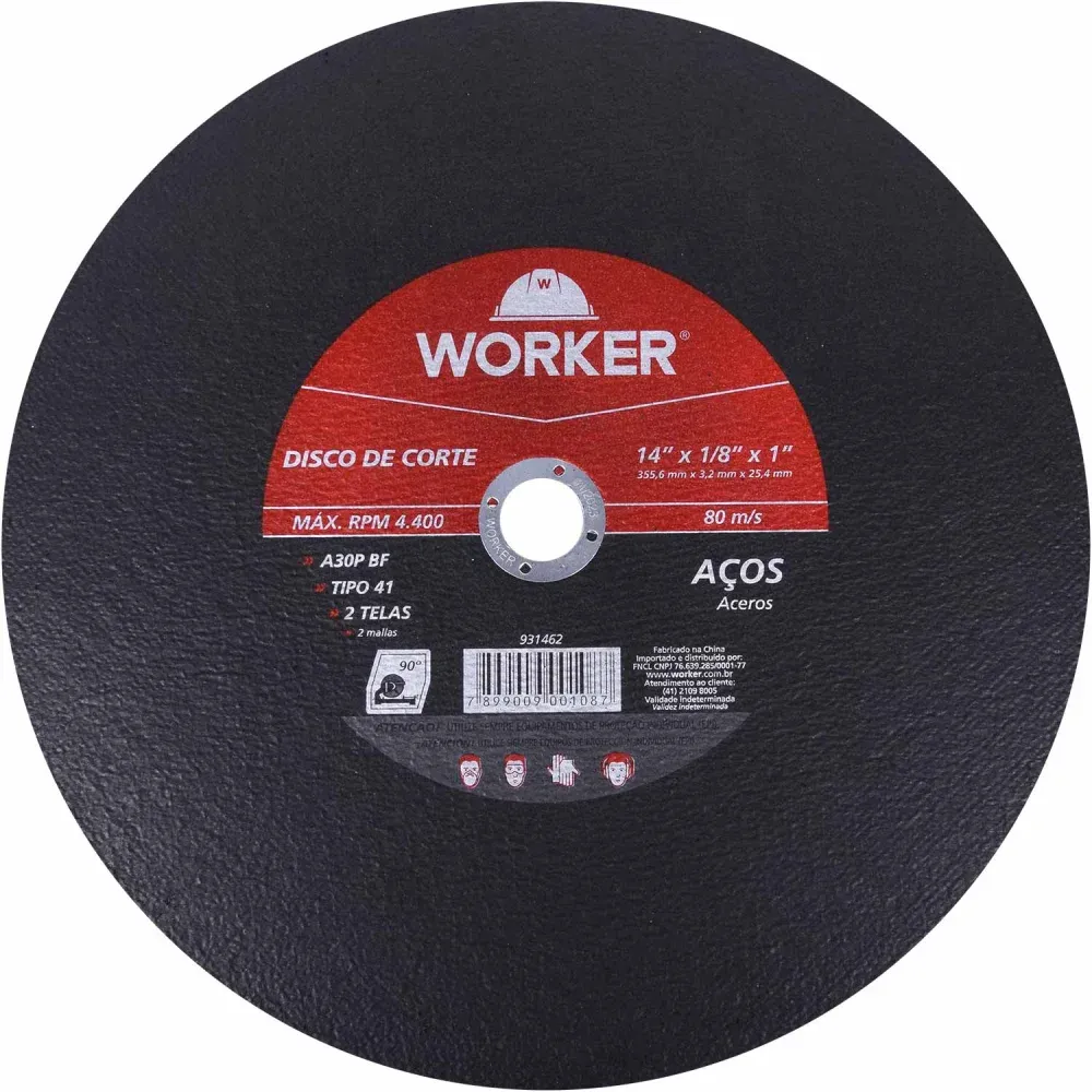 Disco de Corte para Aço 14" x 355,6mm Worker