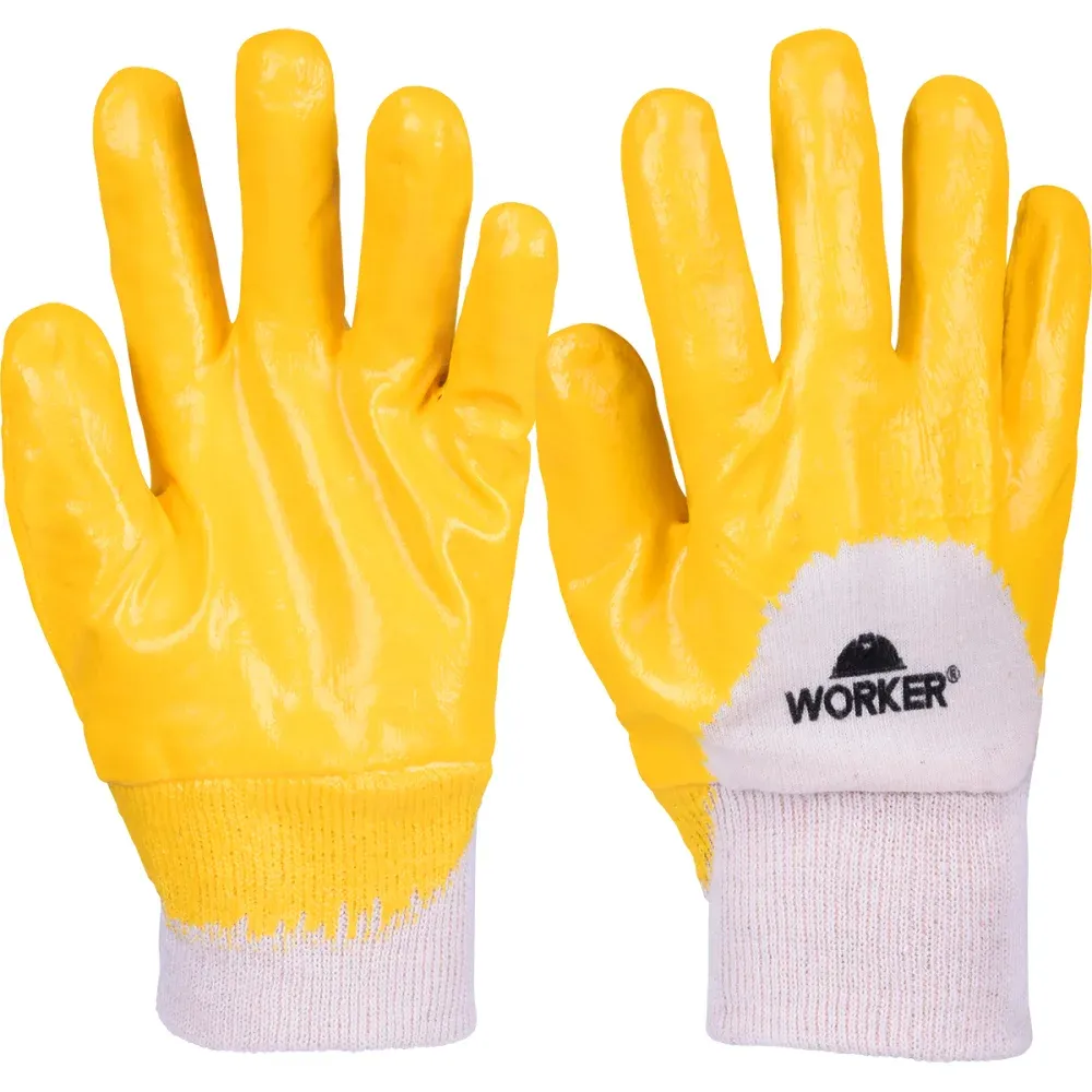 Luva Banhada Borracha Nitrílica Tamanho 9 (G) Amarelo Worker