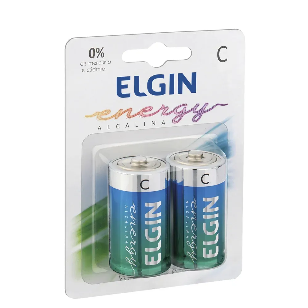 PILHA ALCALINA 'C' BLISTER 2PÇS ELGIN
