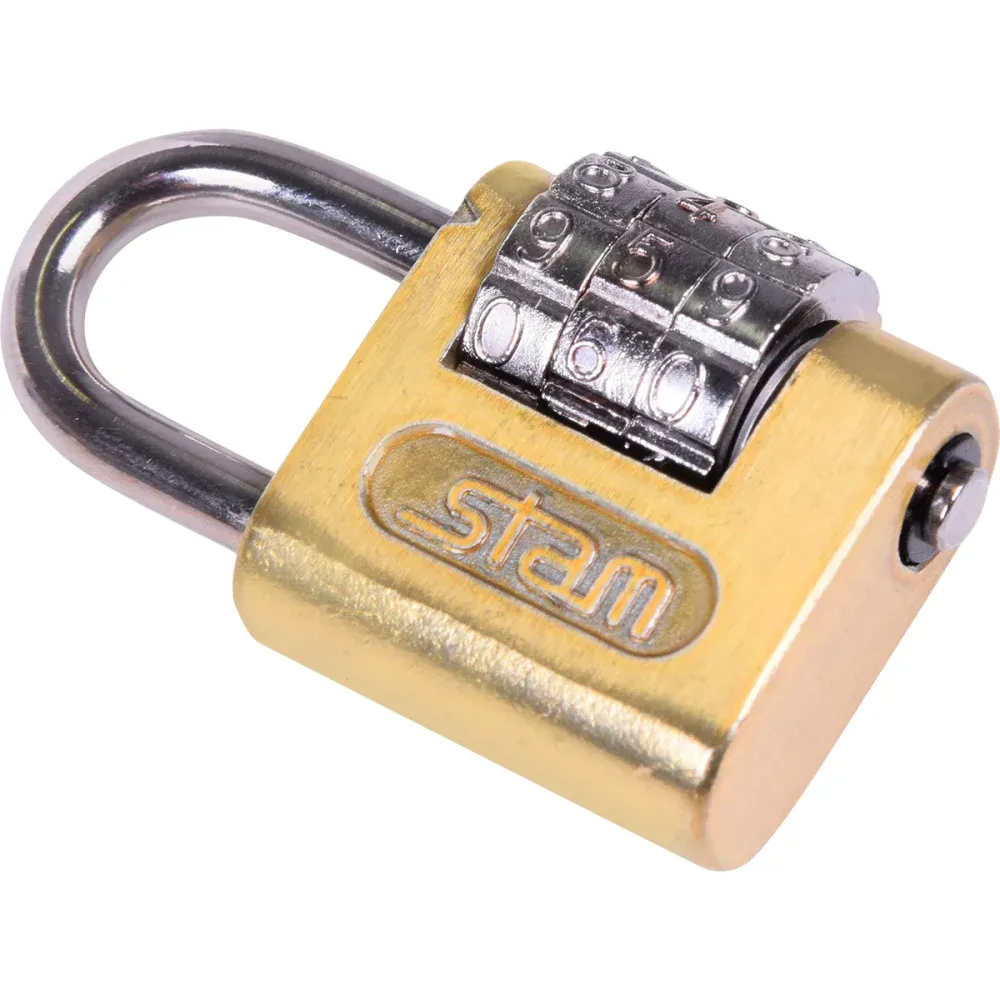 CADEADO SEGREDO STAM 25MM LATONADO - Imagem 3