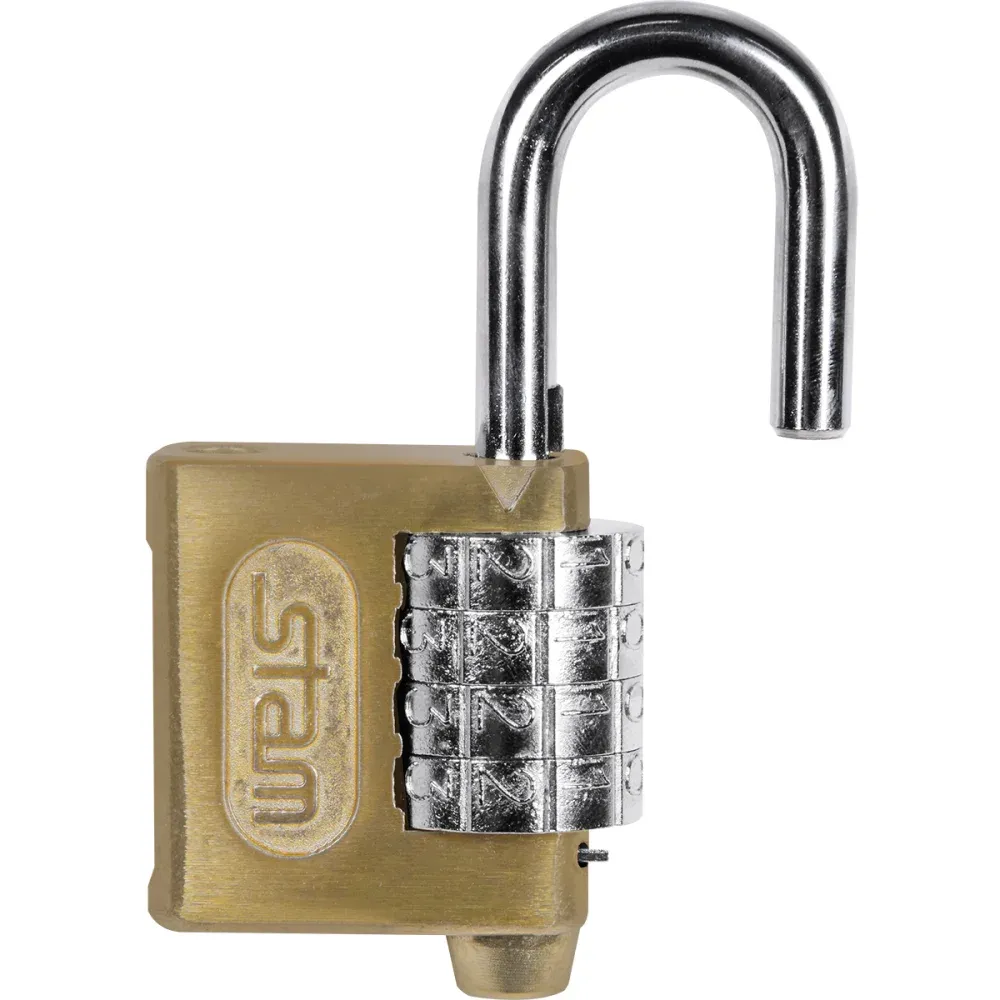 Cadeado Segredo 40mm Latonado Stam - Imagem 2