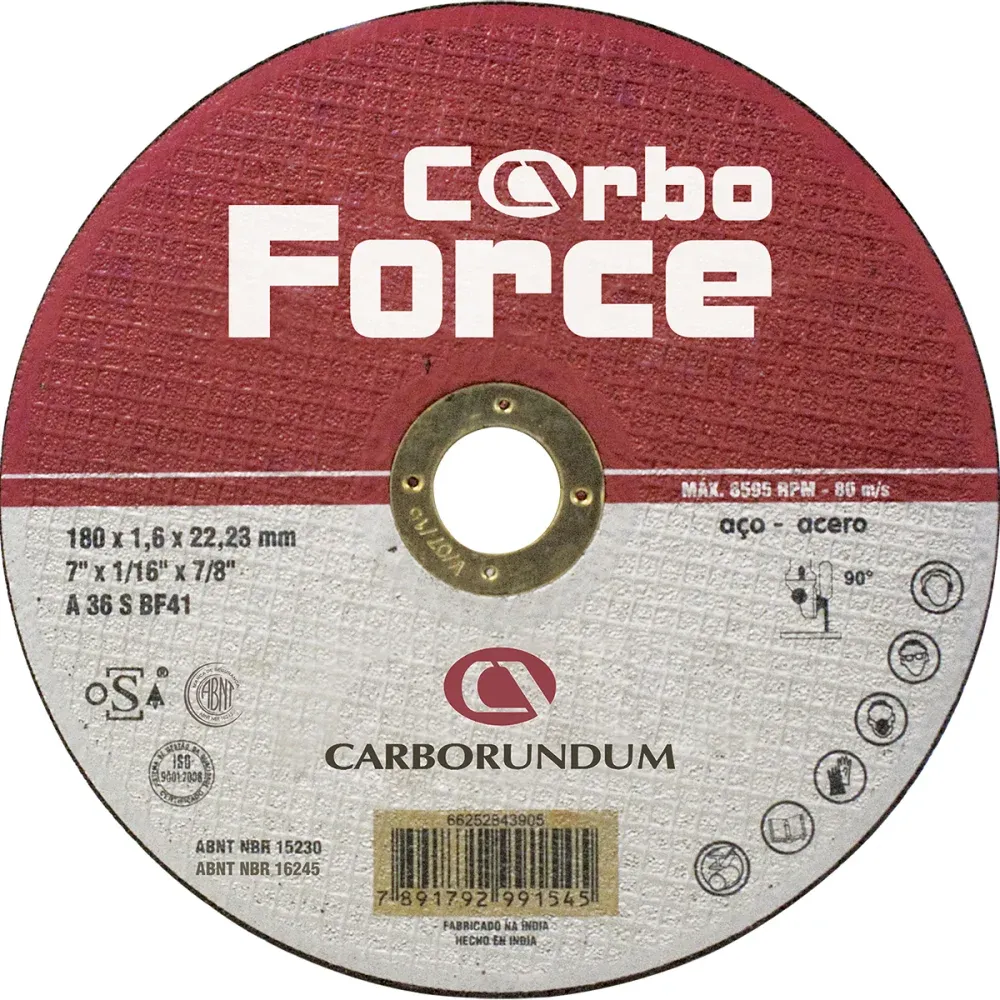 DISCO CORTE AÇO CARBORUNDUM 254X3,2X15,87 CARBO