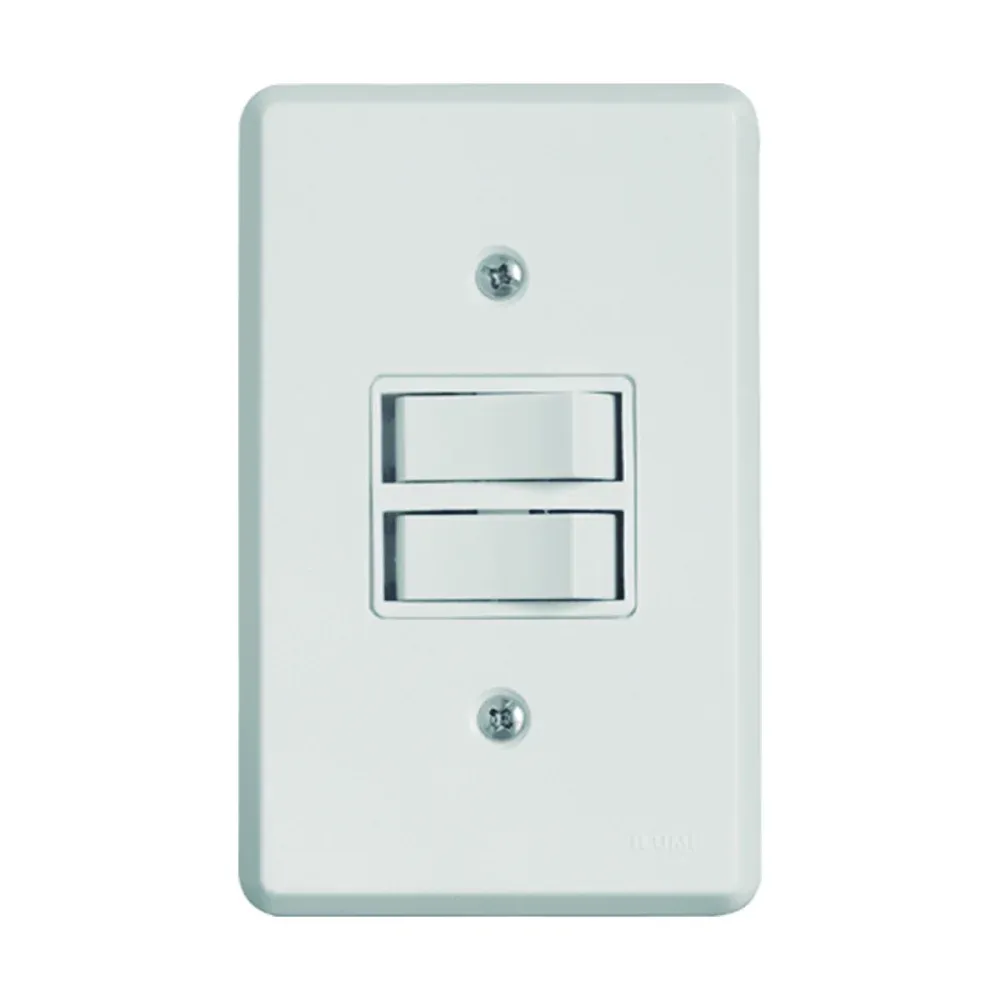 Interruptor 2 Teclas Simples Pratika 6A 250V Branco Ilumi