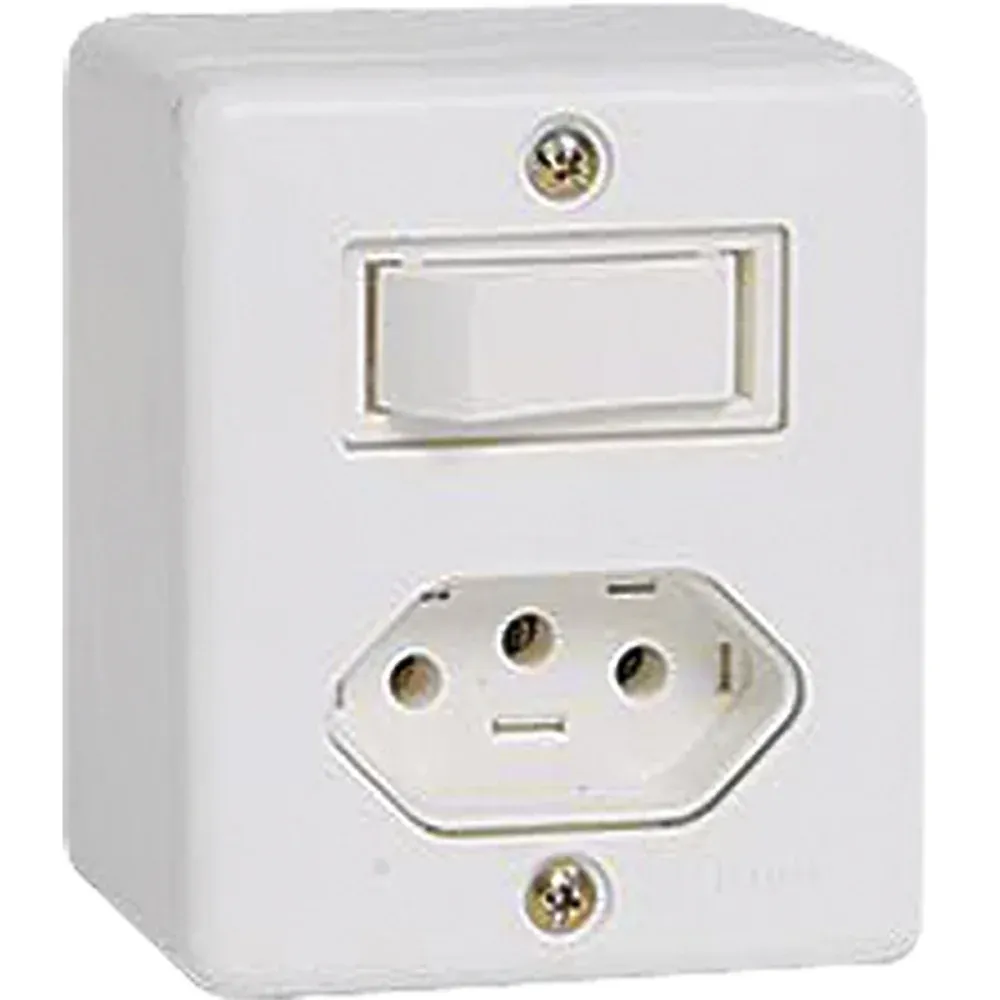 INTERRUPTOR SOBREPOR ILUMI 1TS+TOM 10A BR BOX