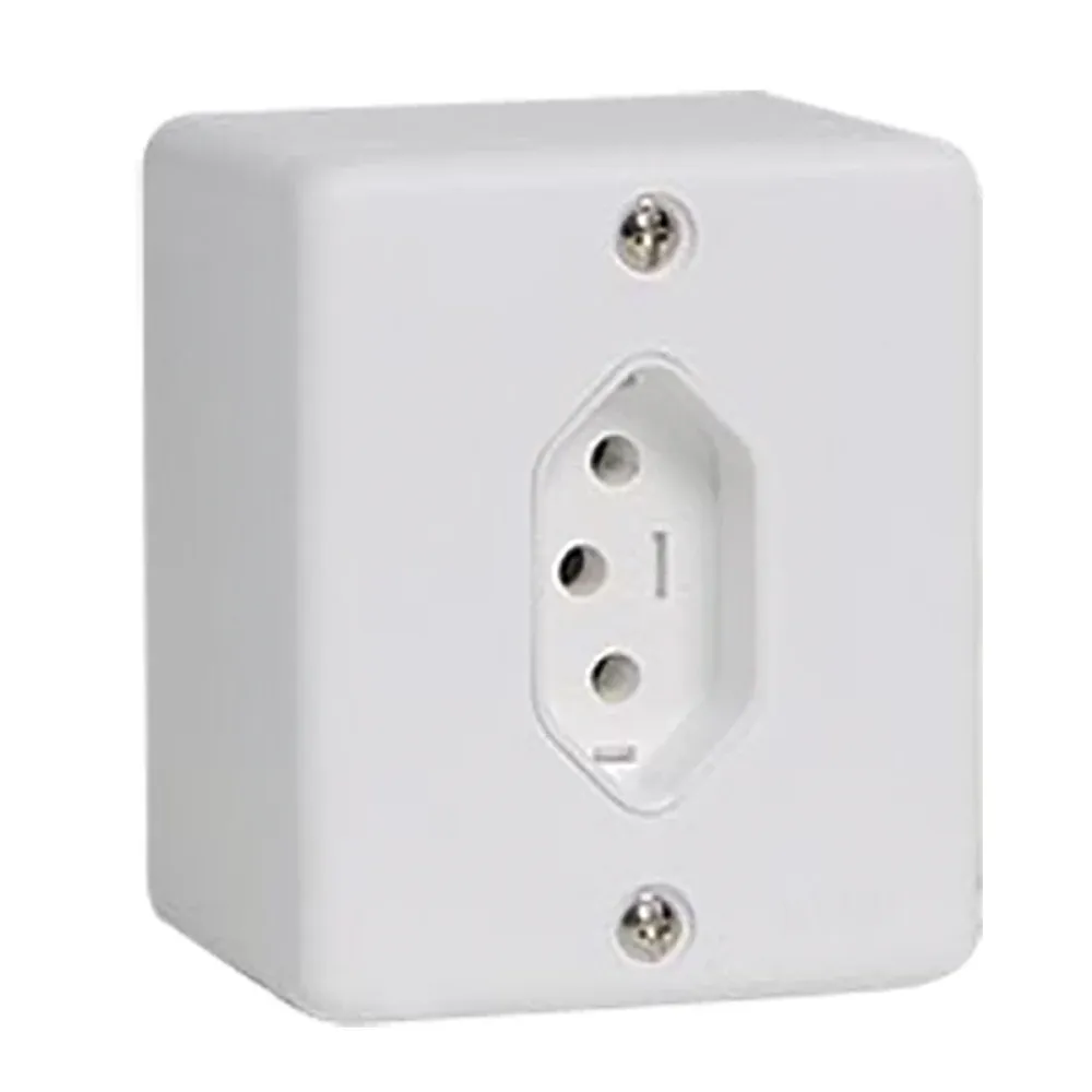 Tomada Sobrepor 20A Branca Box Ilumi