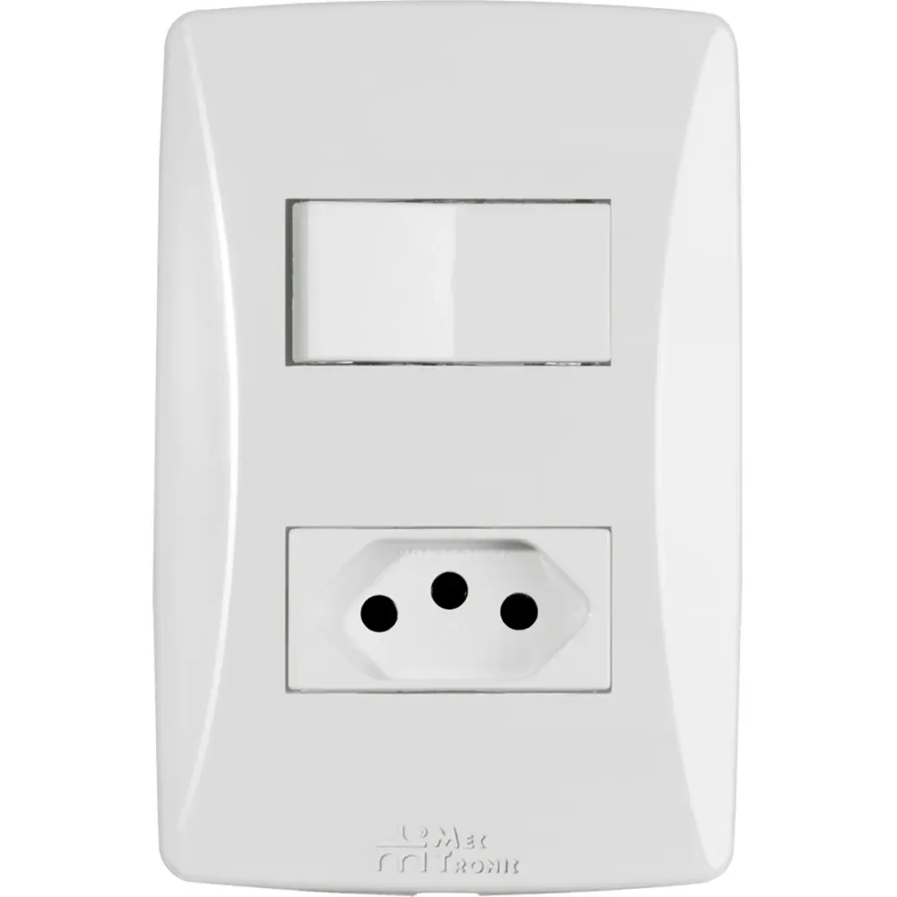Interruptor Petra Simples com Tomada Branco 2P+T 20A Mectronic