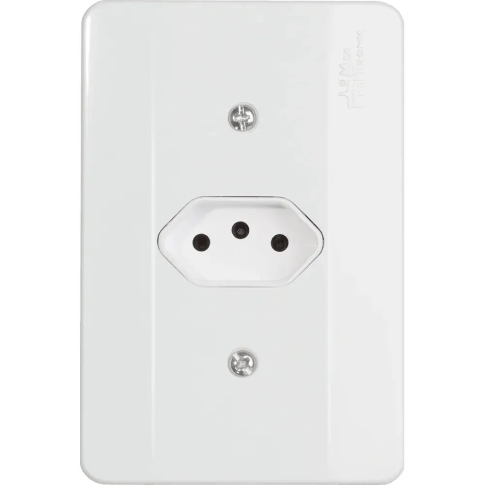 Tomada Milleniun Horizontal Branca com Placa 2P+T 20A Mectronic