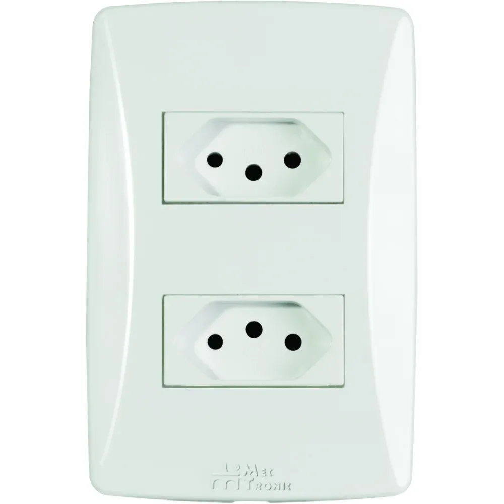 TOMADA DUPLA 10A MECTRONIC PETRA