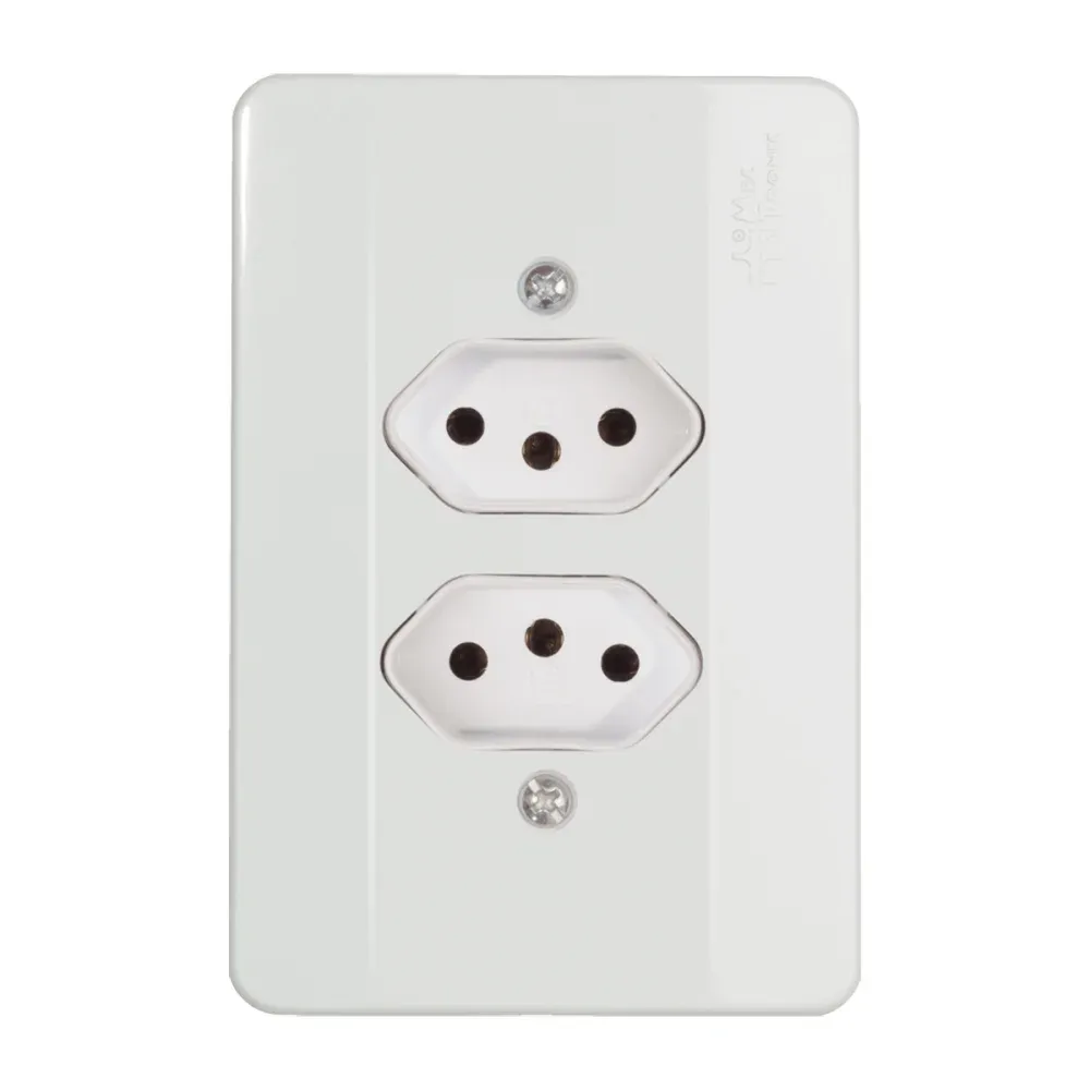 TOMADA DUPLA 20A MECTRONIC BRANCA MILLENIUN