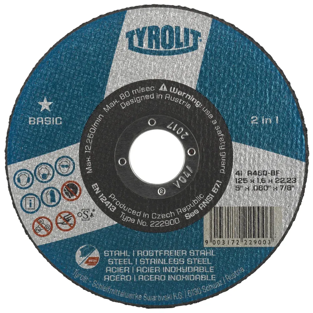 Disco de Corte Fino de Aço 9"X1,9X22 Tyrolution Tyrolit