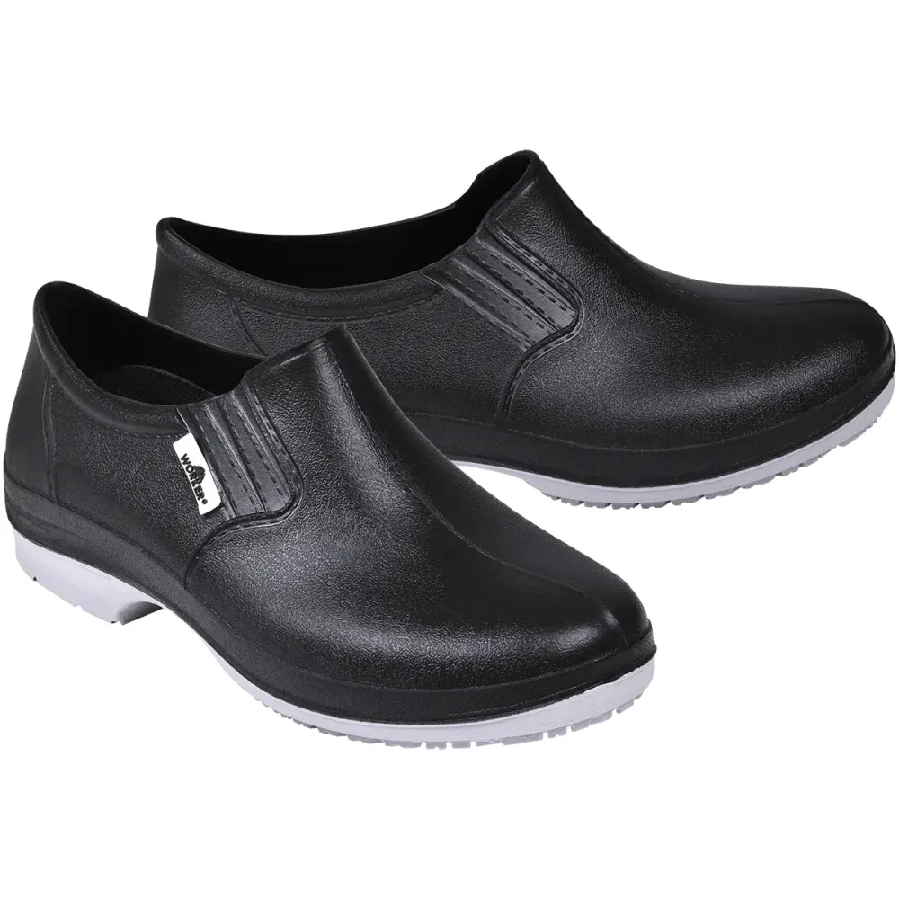 Sapato de Segurança em PU Antiderrapante Preto Worker