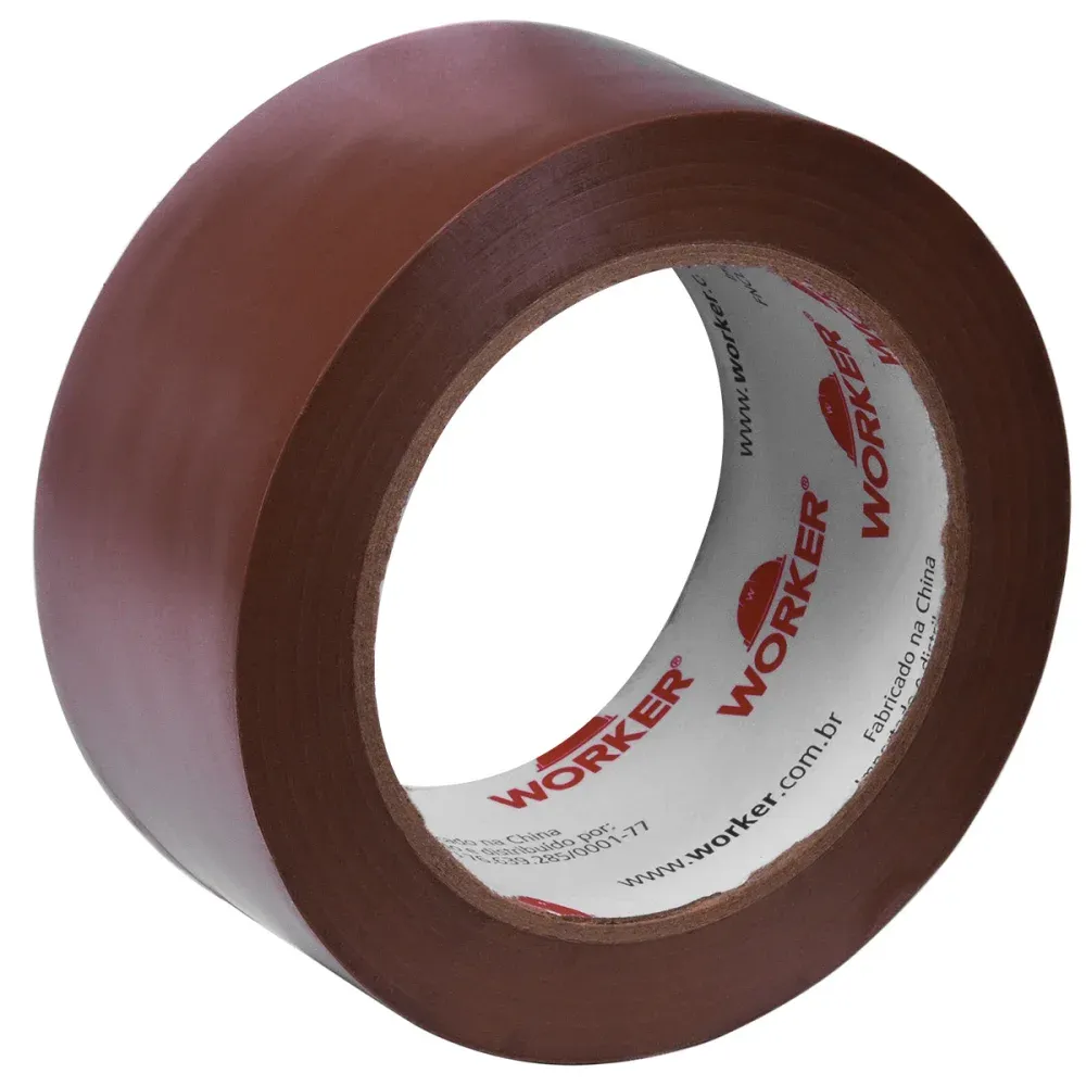 Fita Adesiva Marrom Para Demarcação 48mm x 30m Worker - Imagem 2