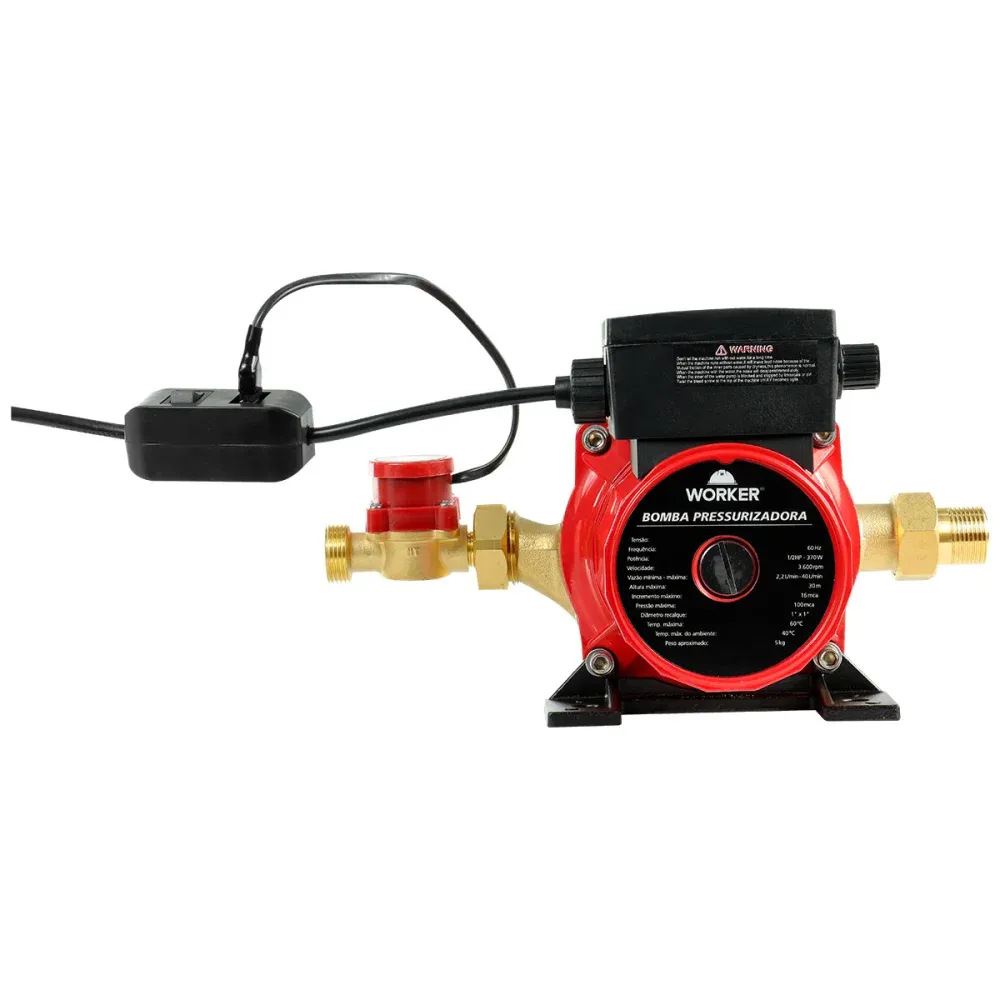Bomba Pressurizada 3 Níveis 100mca 1/2Hp Worker