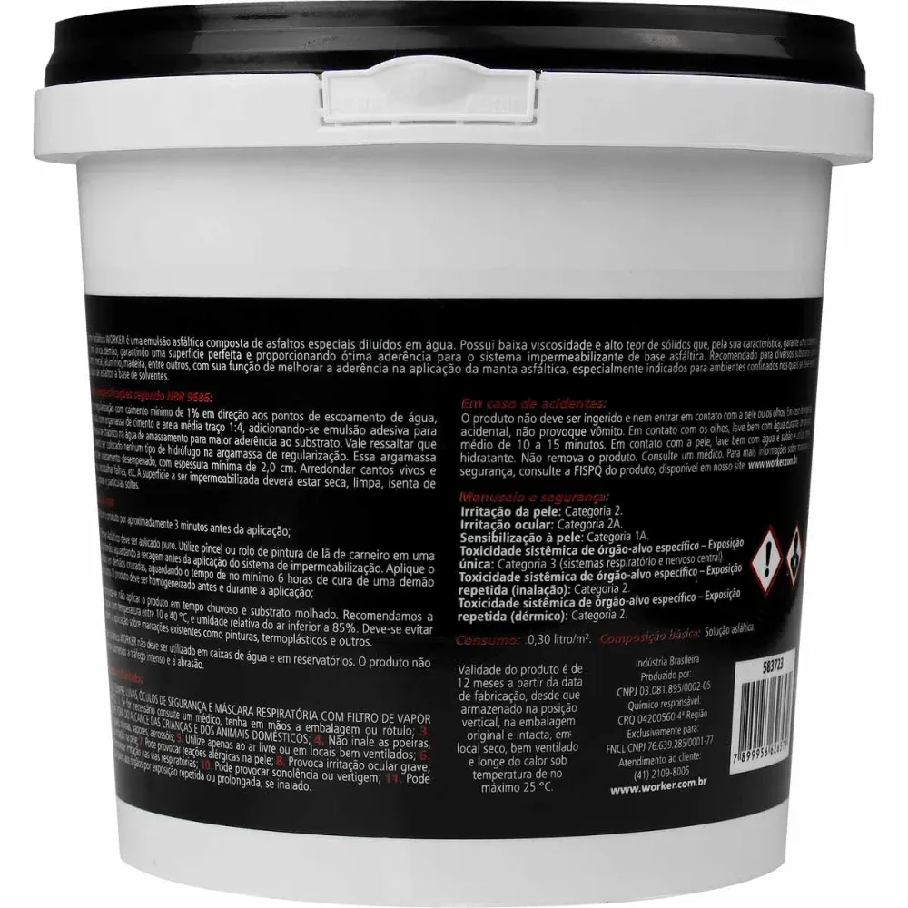 Impermeabilizante Primer Asfáltico 1L Worker - Imagem 3