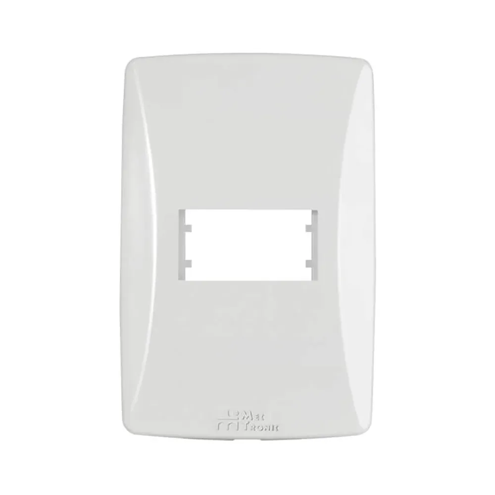 PLACA 4X2 1 POSTO HORIZONTAL BRANCA PETRA MECTRONIC