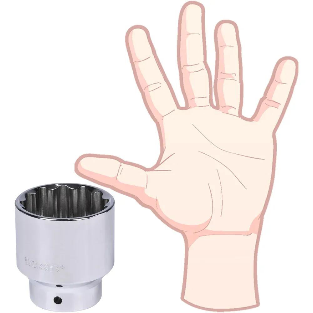 Soquete Estriado Encaixe 3/4" 55mm Worker - Imagem 4