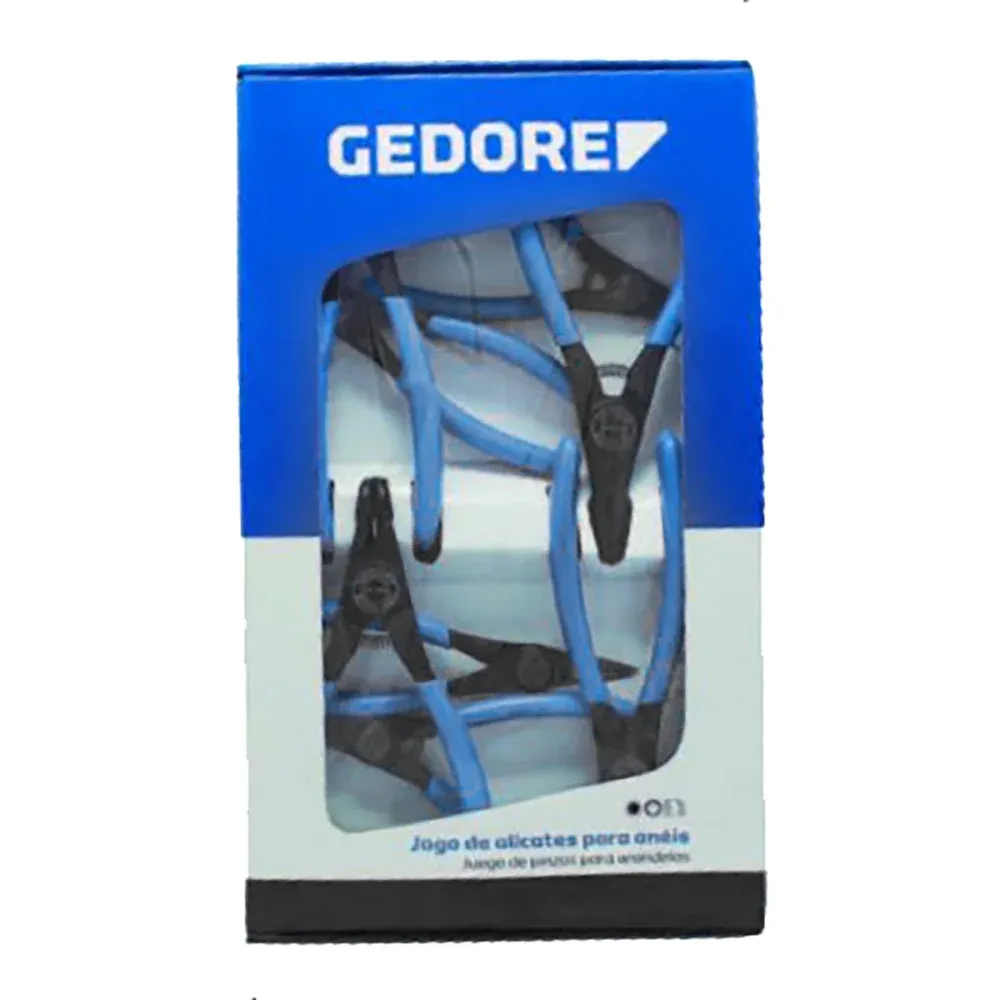 Jogo de Alicates para Anel Interno e Externo 8 Peças Gedore